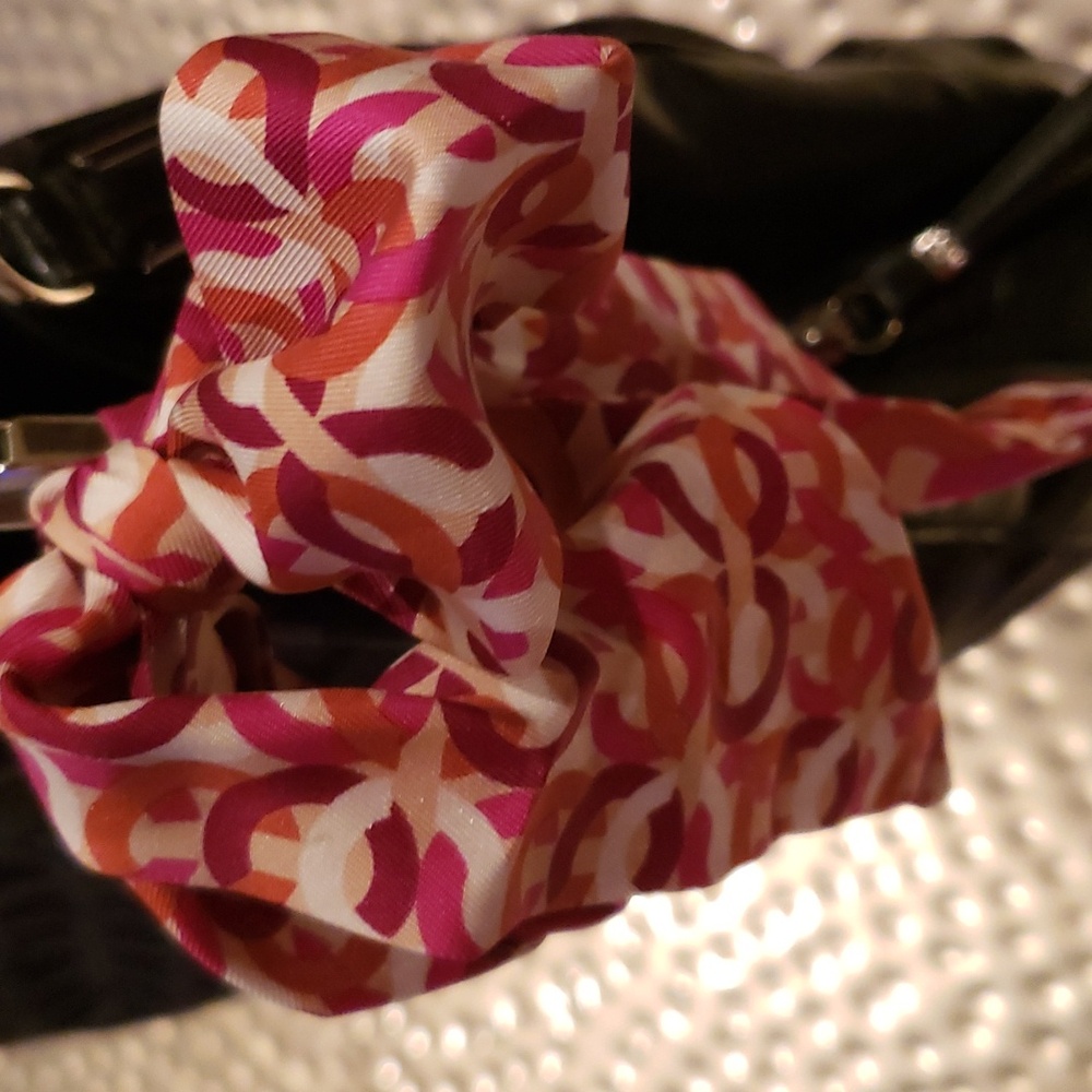 Coach Madison Phoebe Art Signature Black Hobo Bag w/Coach Scarf - Picture 3 of 7